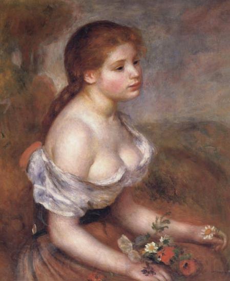 Pierre Renoir Young Girl with Daisies